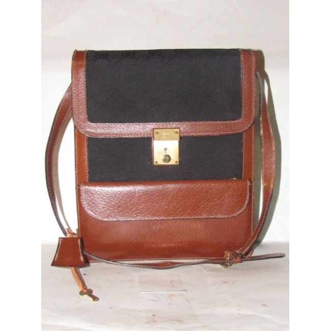Gucci Envelope Lou Leather Canvas Shoulder Bag
