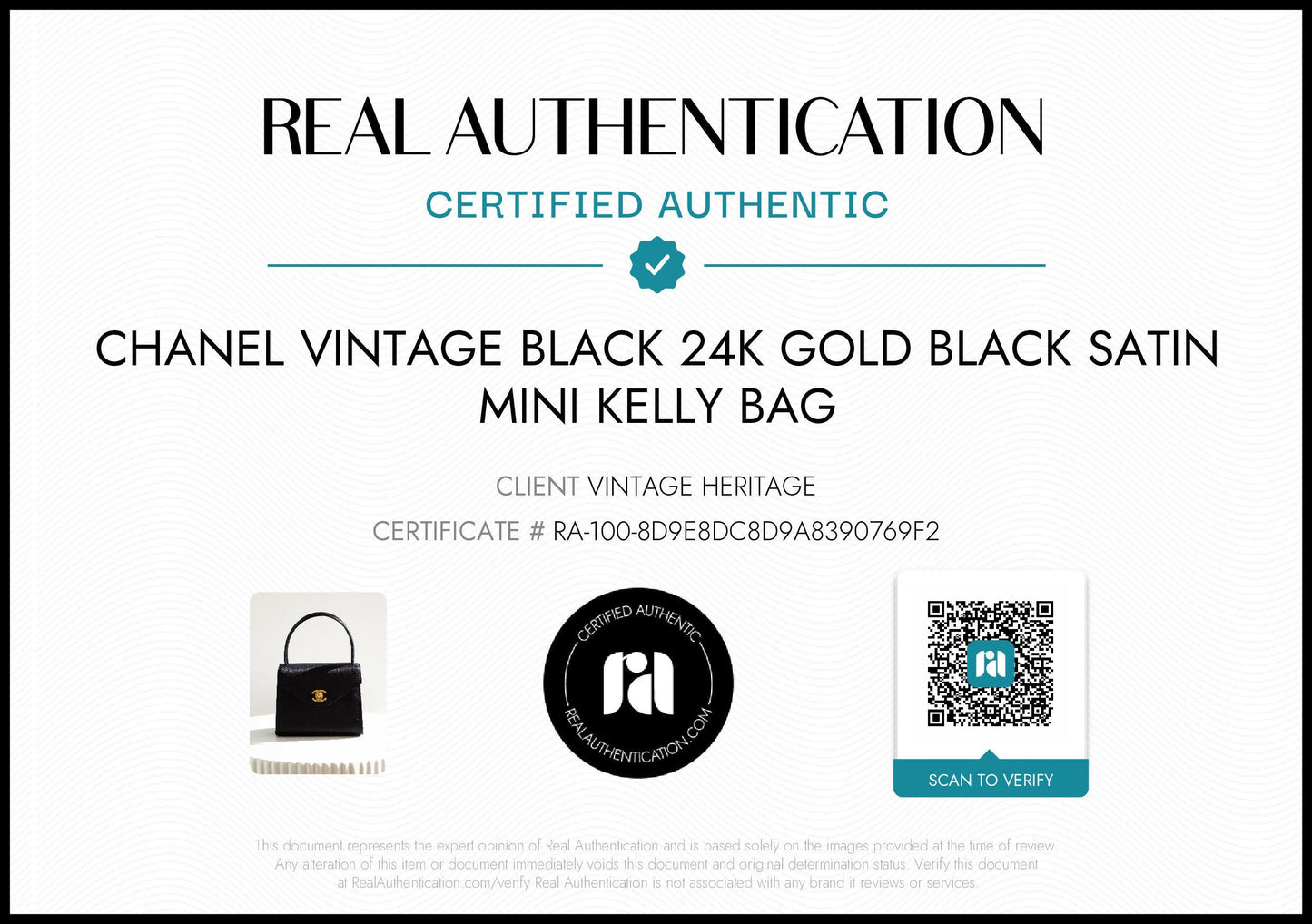 Chanel  Kelly 1996 Black Satin 24K Gold Mini Evening Bag
