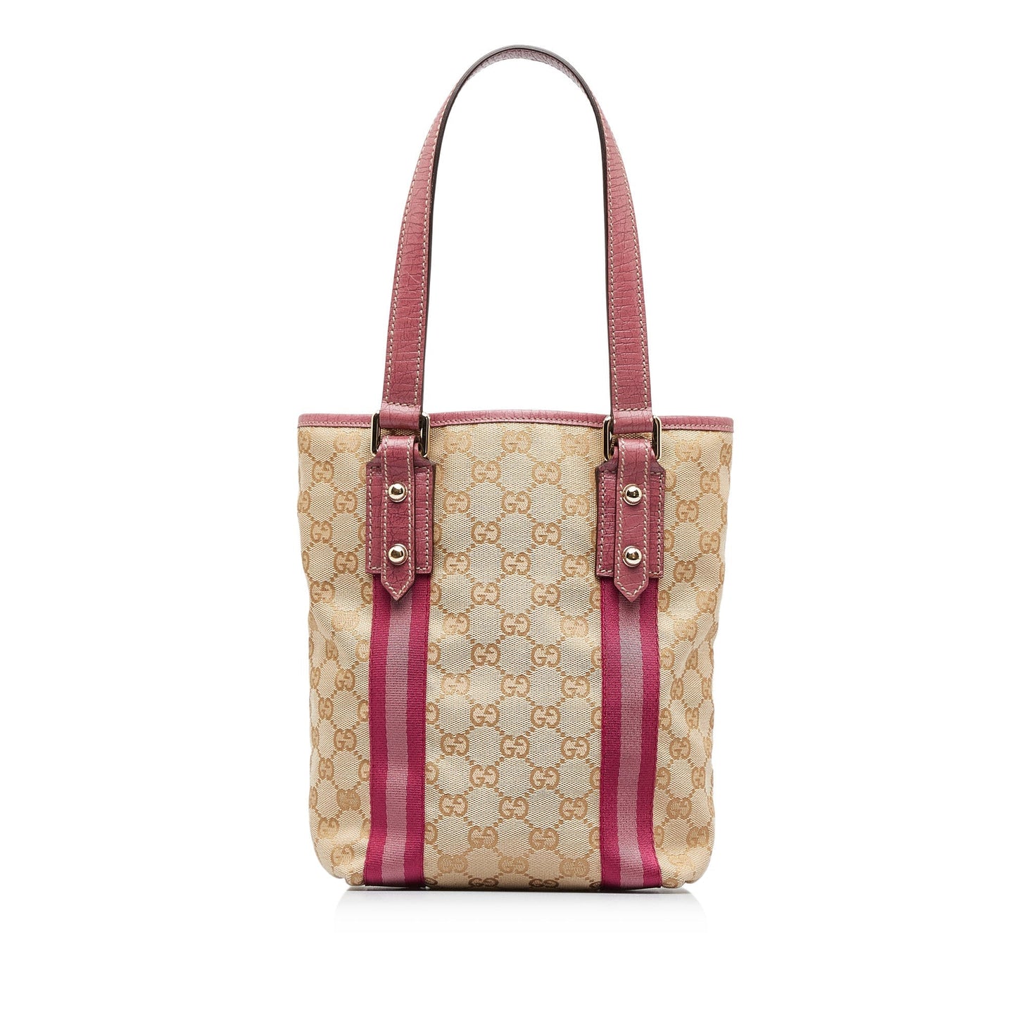 Gucci Brown Leather Canvas Tote Style 21