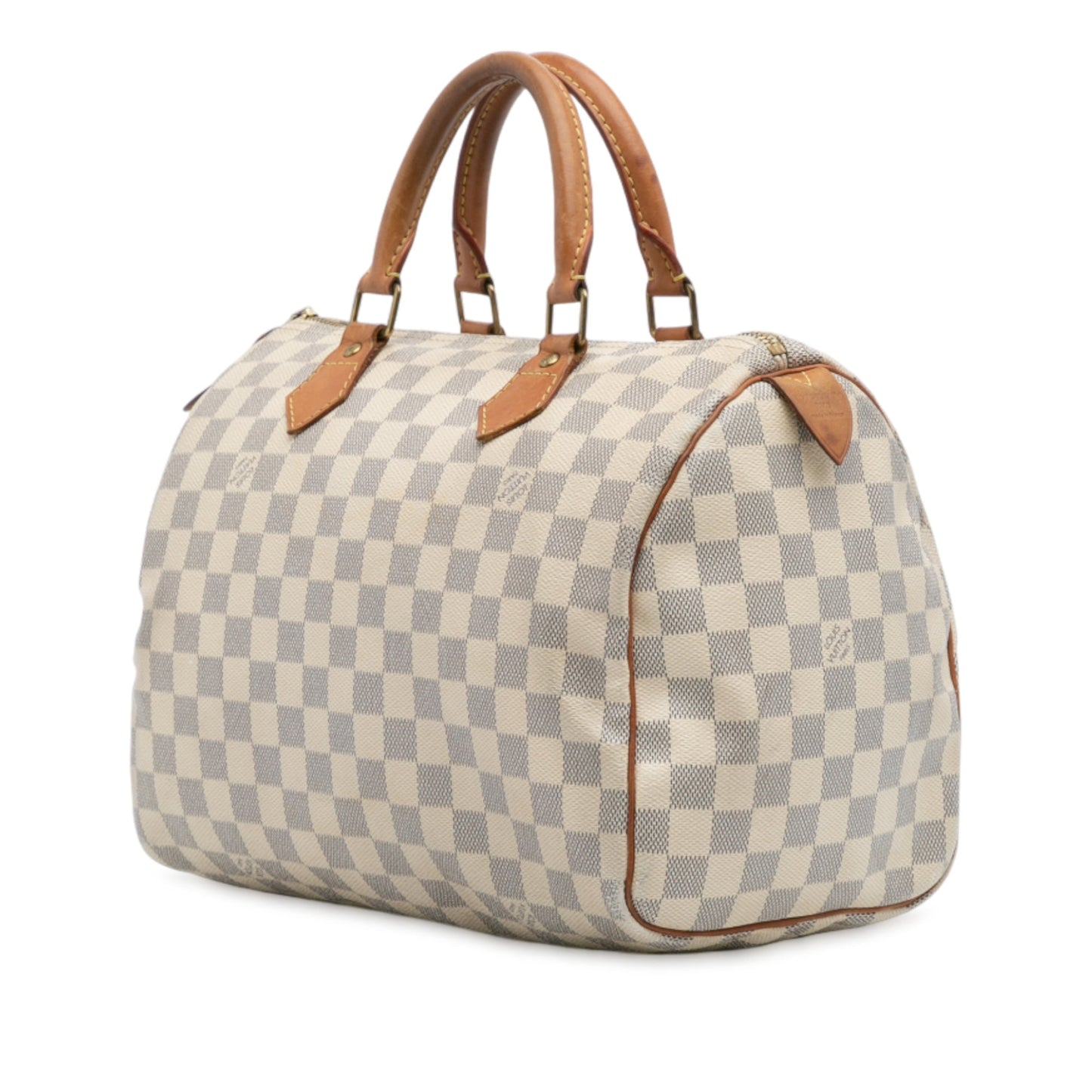 White Louis Vuitton Damier Azur Speedy 30 Boston Bag