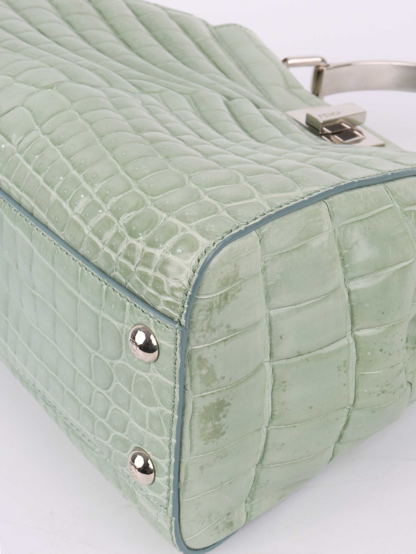 Fendi Peekaboo Crocodile Mini Mint Green
