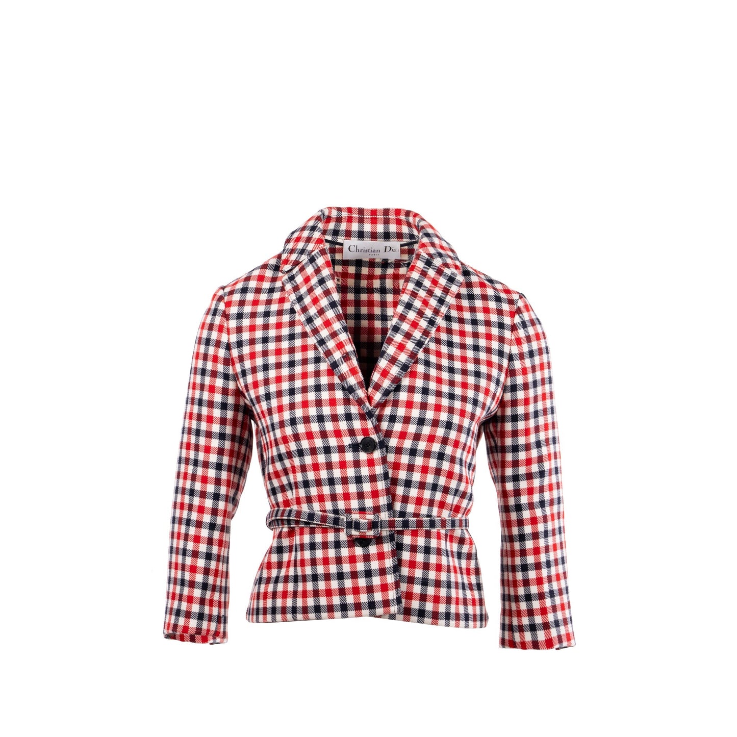 Dior size 34 Plaid Patterns jacket virgin wool Red/multicolour