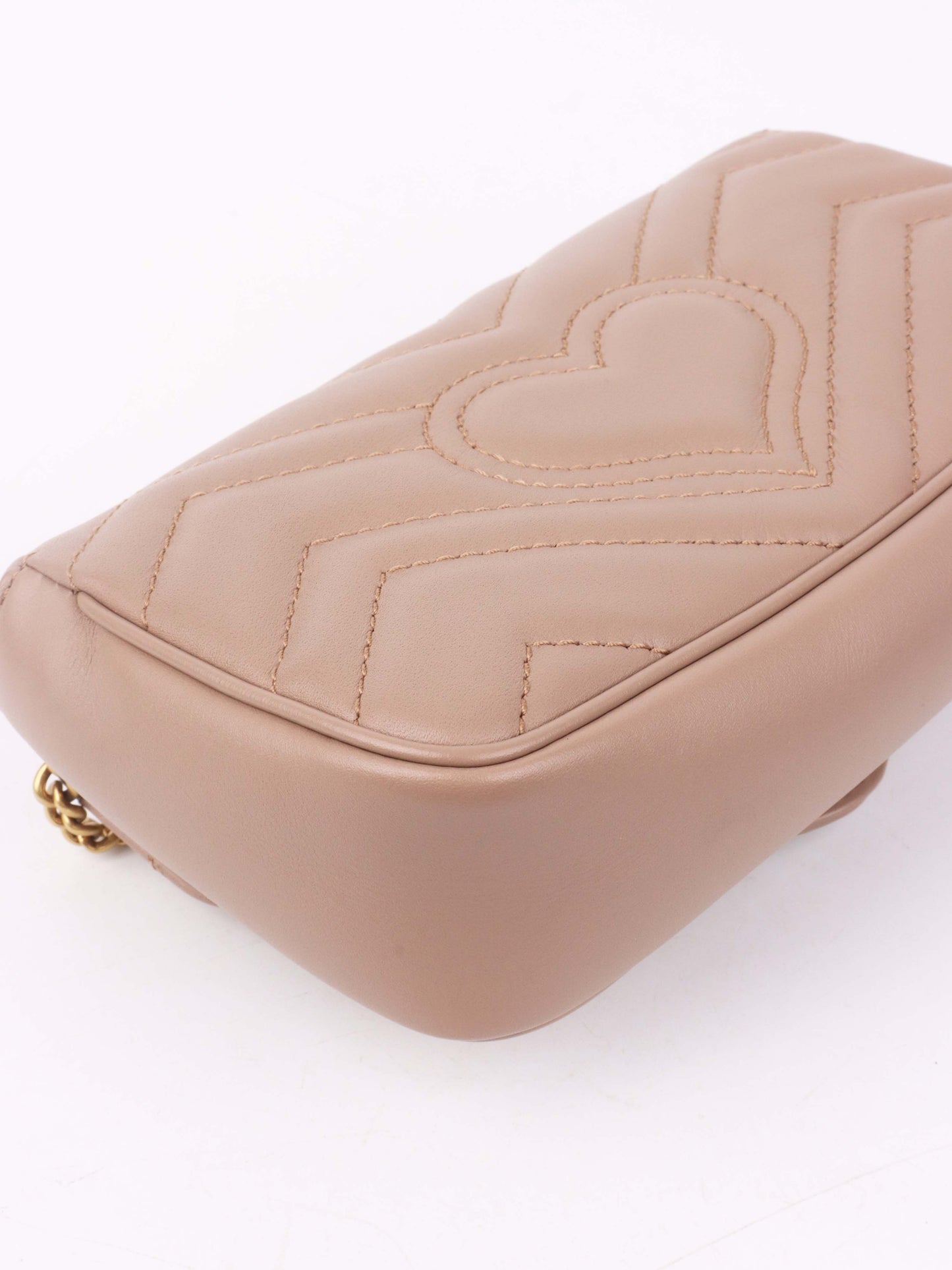 Gucci Dusty Pink Super Mini Marmont Matelasse.