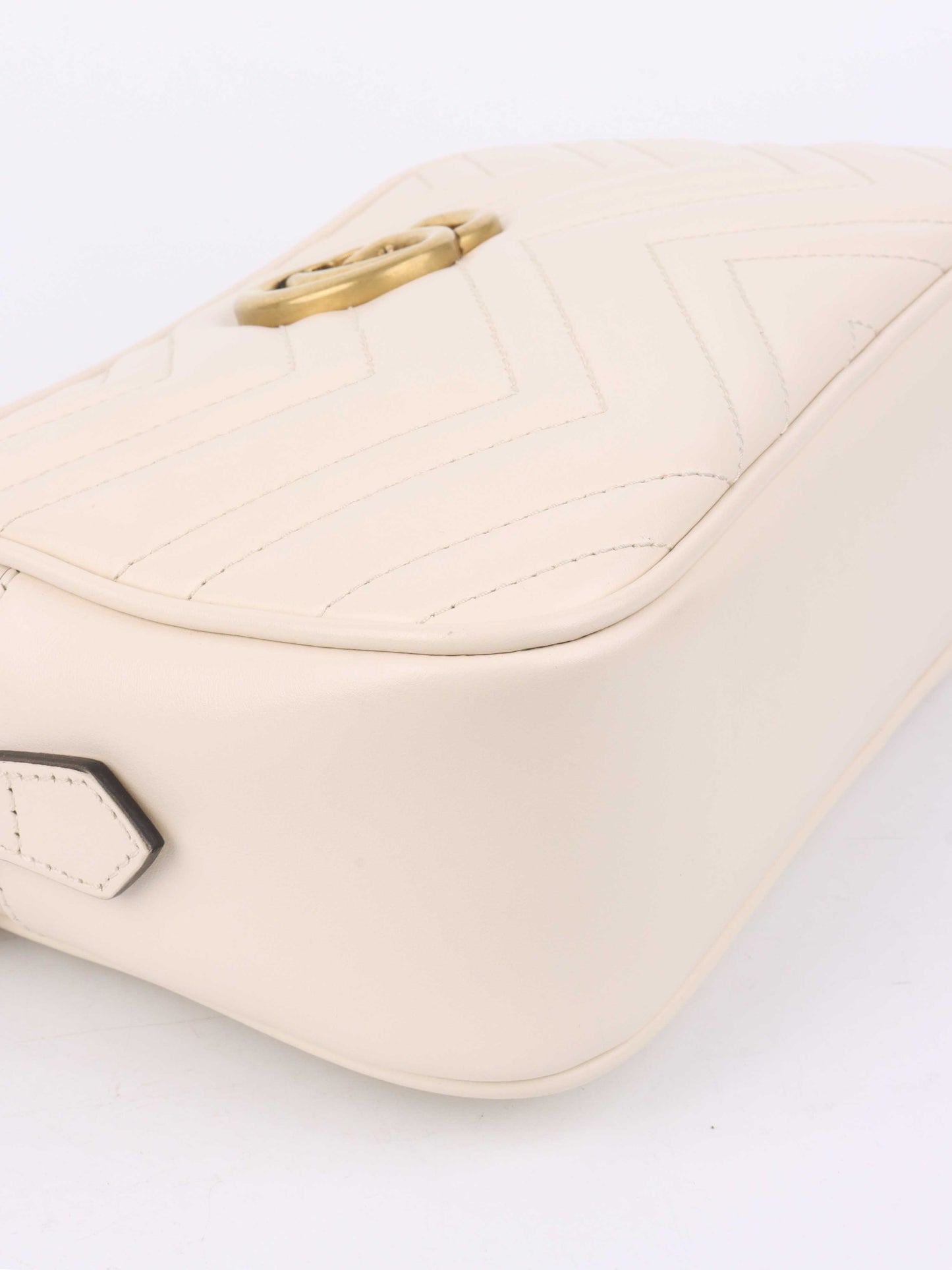Gucci Small White Marmont Camera Bag