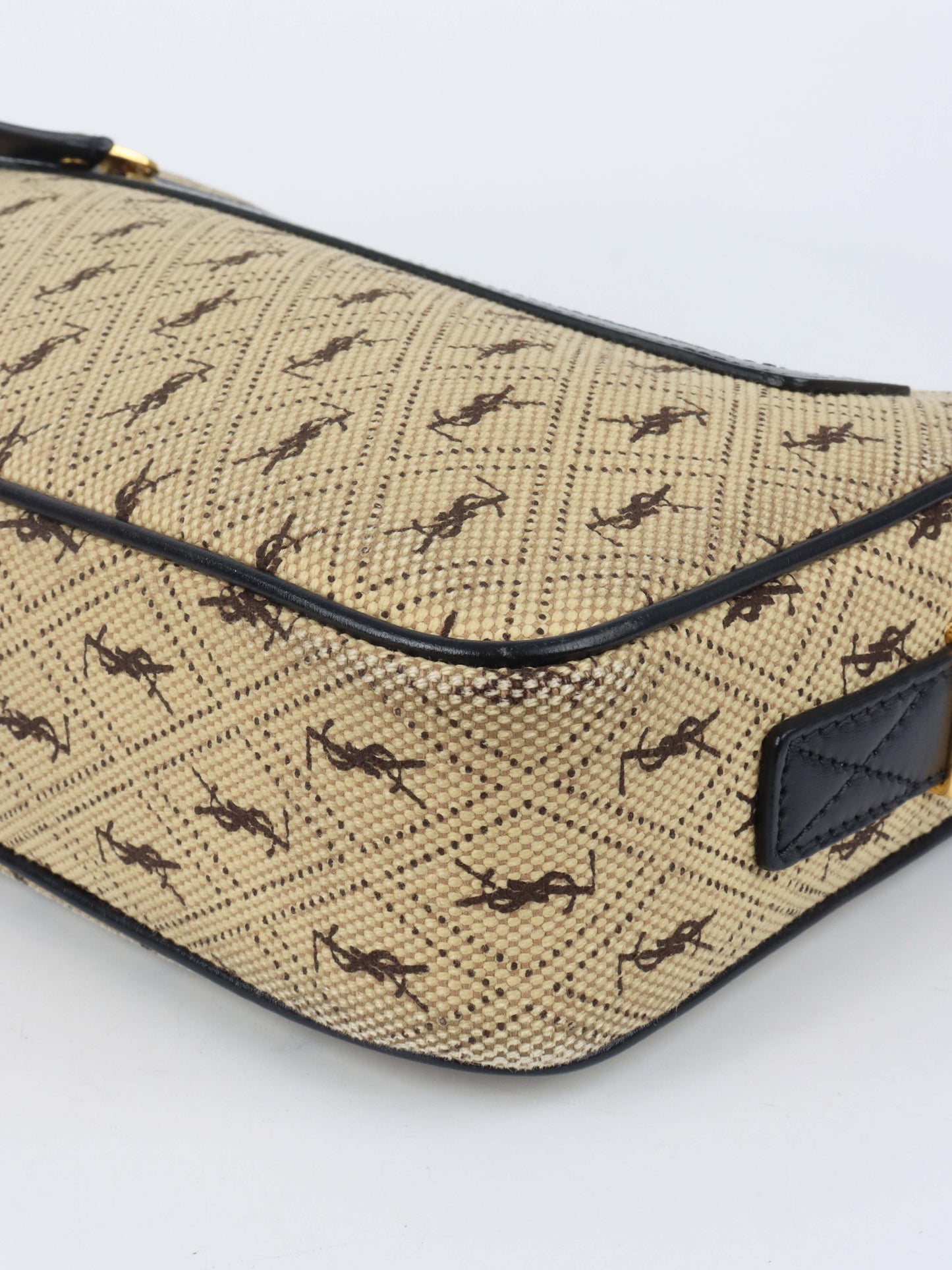 Saint Laurent Monogram All Over Canvas Camera Bag.