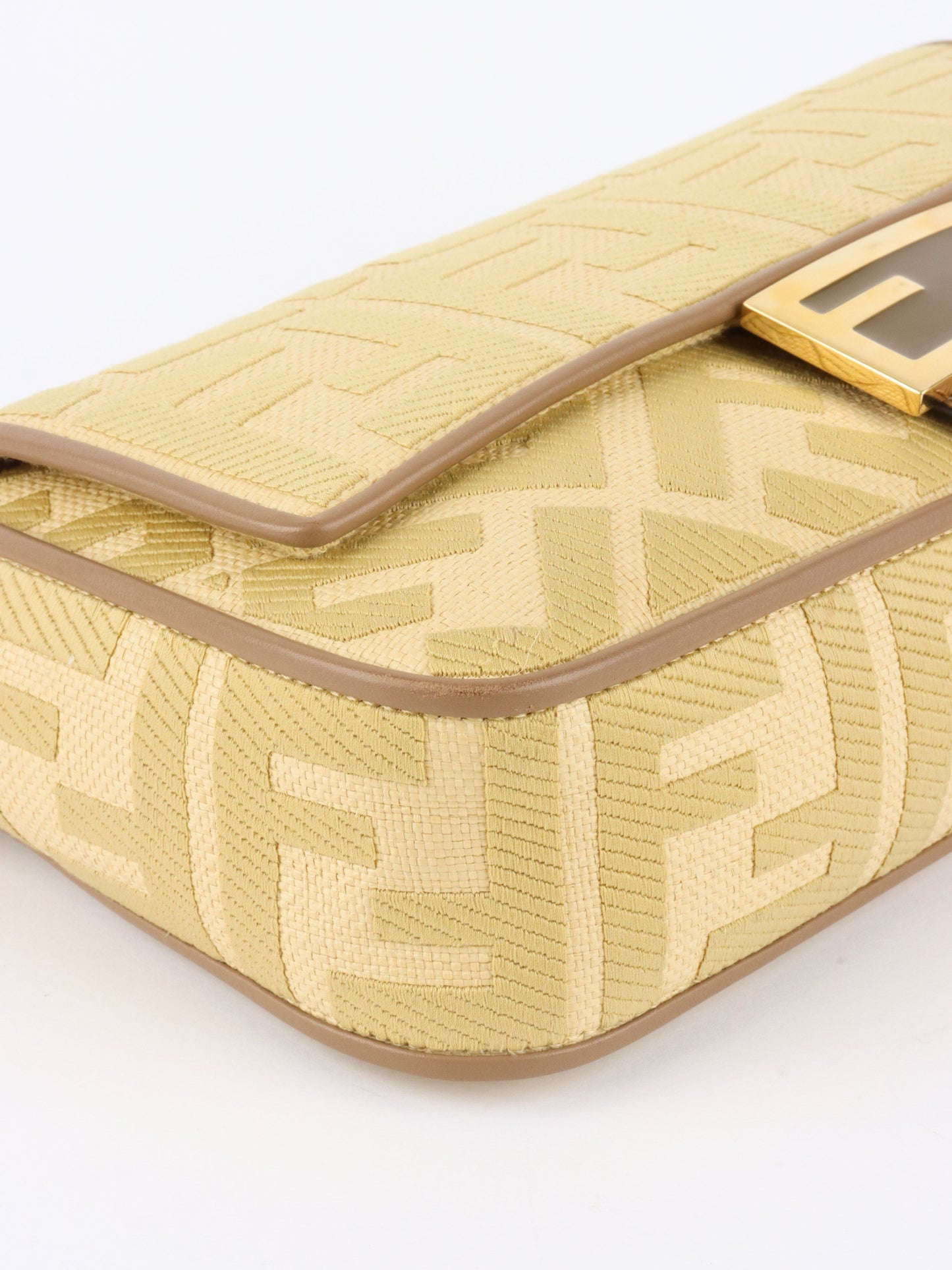 Fendi Woven Rafia Vitello Baguette  Bag.
