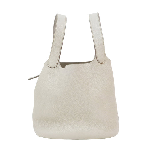 Hermes Picotin Lock PM 18 Handbag Louis Vuitton Graze Clemence Leather SV G C