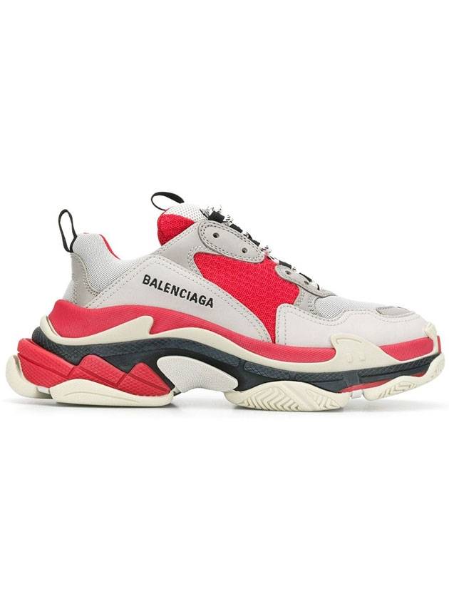 Luxury Balenciaga Trending 2026 Triple S Low Top Sneakers Grey Red
