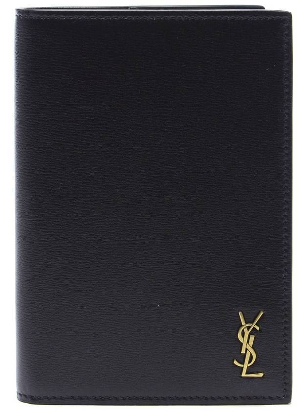 Luxury Saint Laurent Trending 2025 Monogram Logo Card Passport Wallet Black