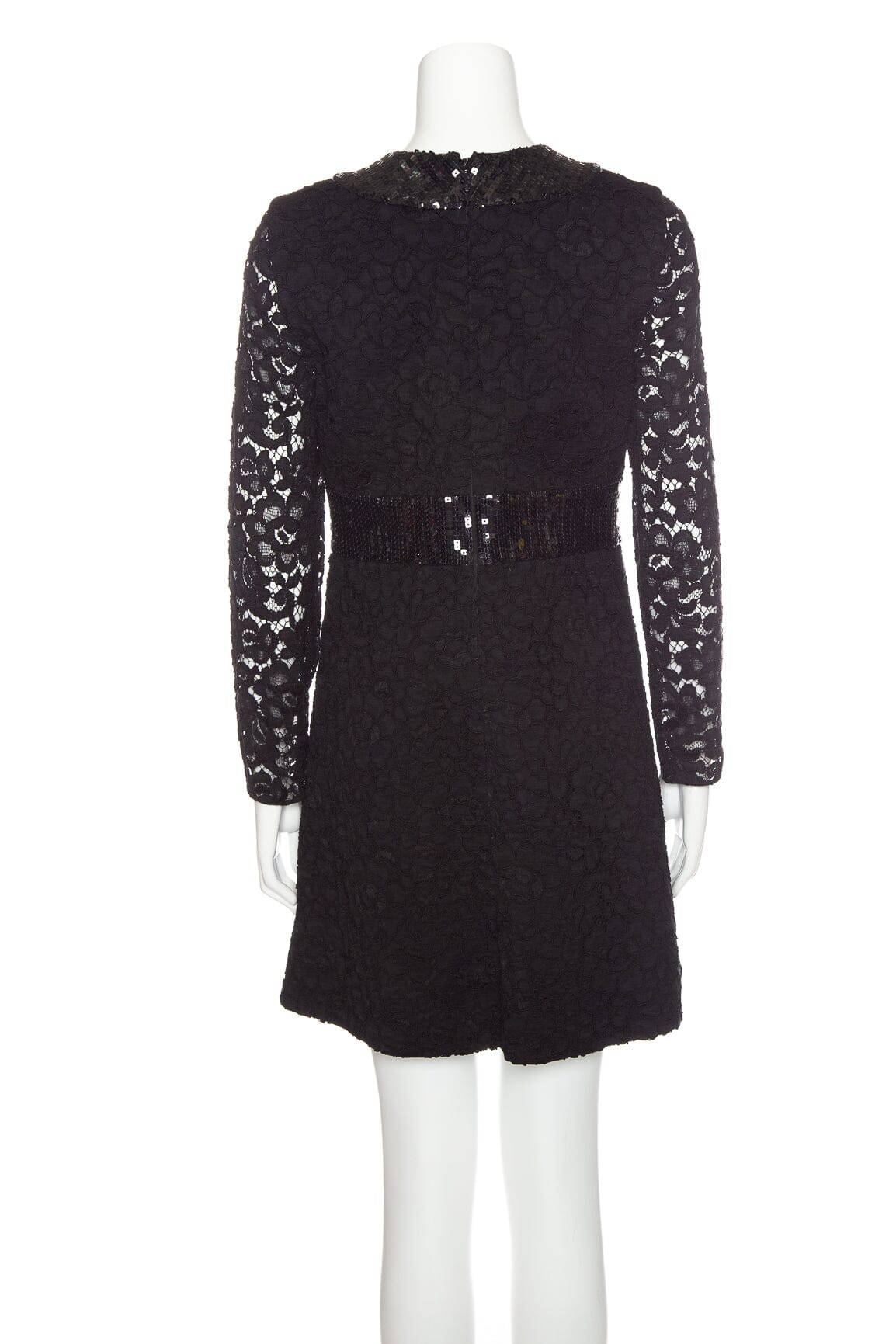 Saint Laurent 2014 Black Guipure Lace and Sequin Dress SZ 40
