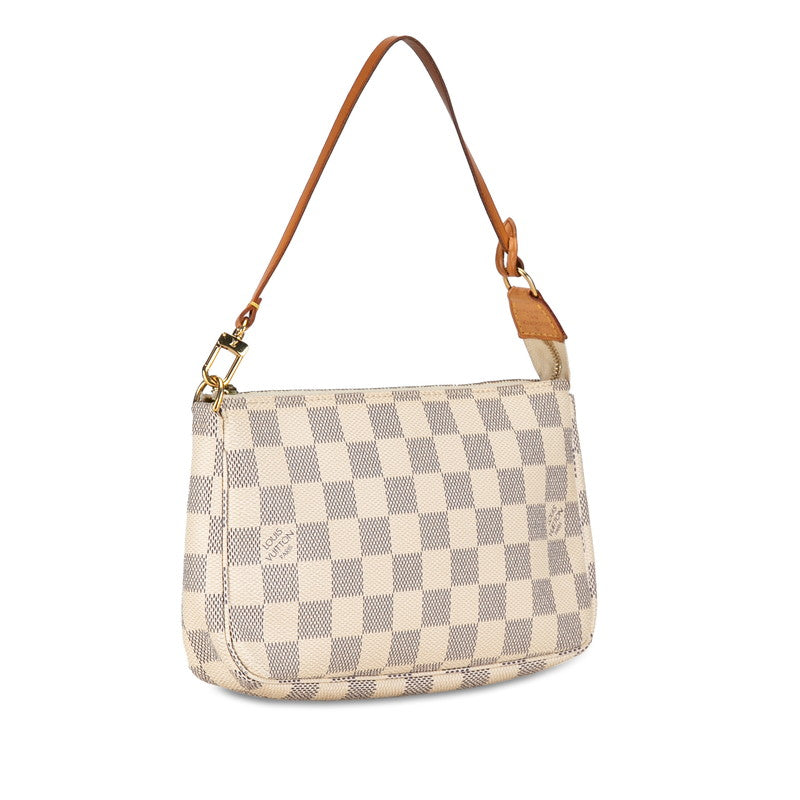 Louis Vuitton Damier Azur Poschet Accessory Porte N51986 White PVC Leather  Louis Vuitton