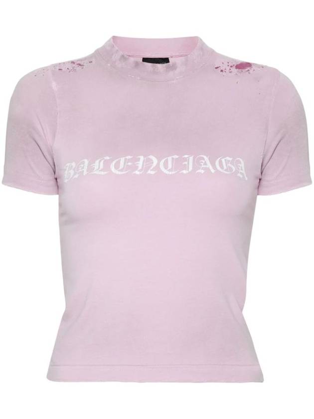 Luxury Balenciaga Trending 2026 logo print distressed t-shirt 788246TQVJ5