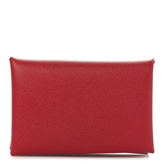 Hermes Epsom Calvi Card Case Rubis