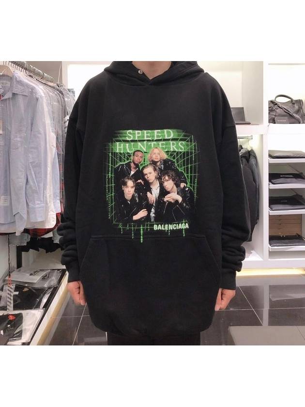 Luxury Balenciaga Trending 2026 Speed Hunter Print Hoodie Black