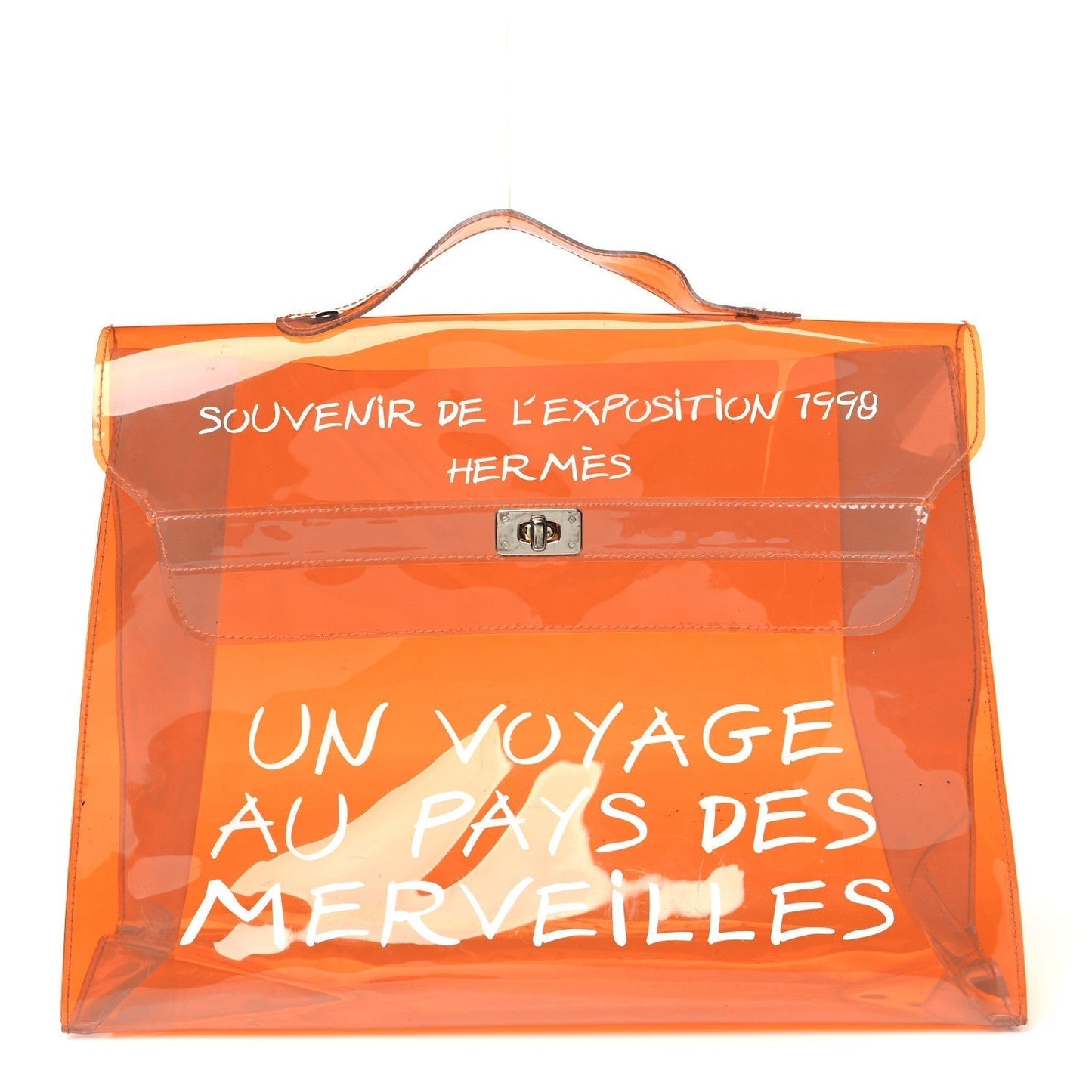 Hermes Vinyl Souvenir De L'Exposition Kelly Orange