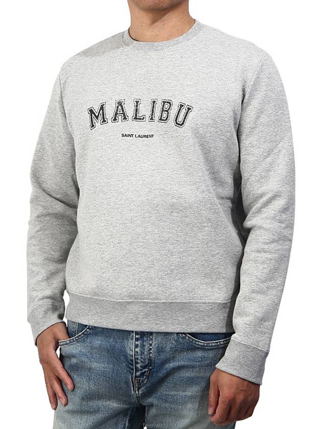 Luxury Saint Laurent Trending 2025 Malibu Graphic Crew Neck Sweatshirt Grey