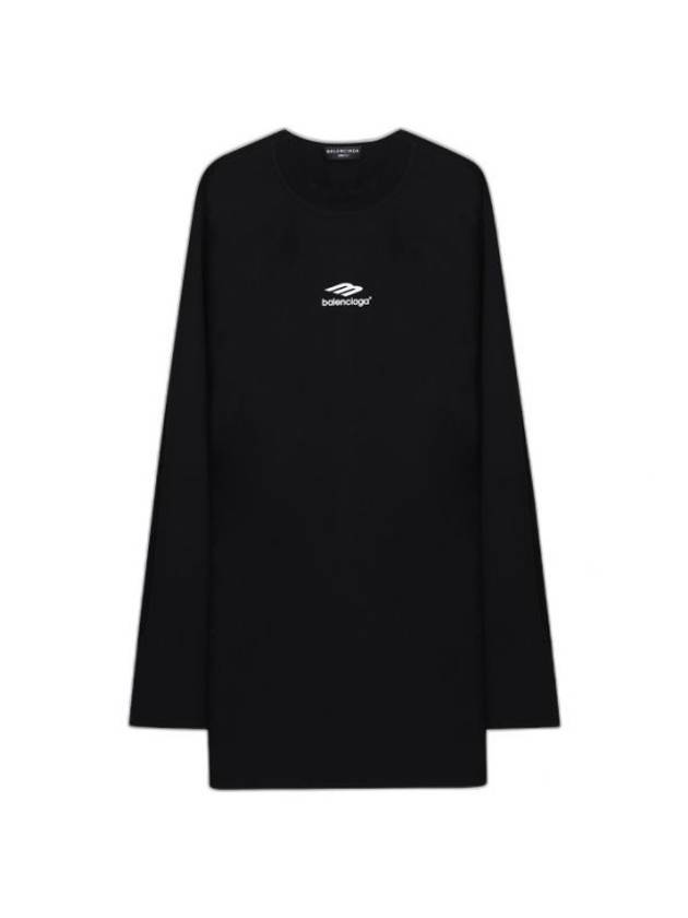 Luxury Balenciaga Trending 2026 Icon Flat Long Sleeve T-Shirt Black