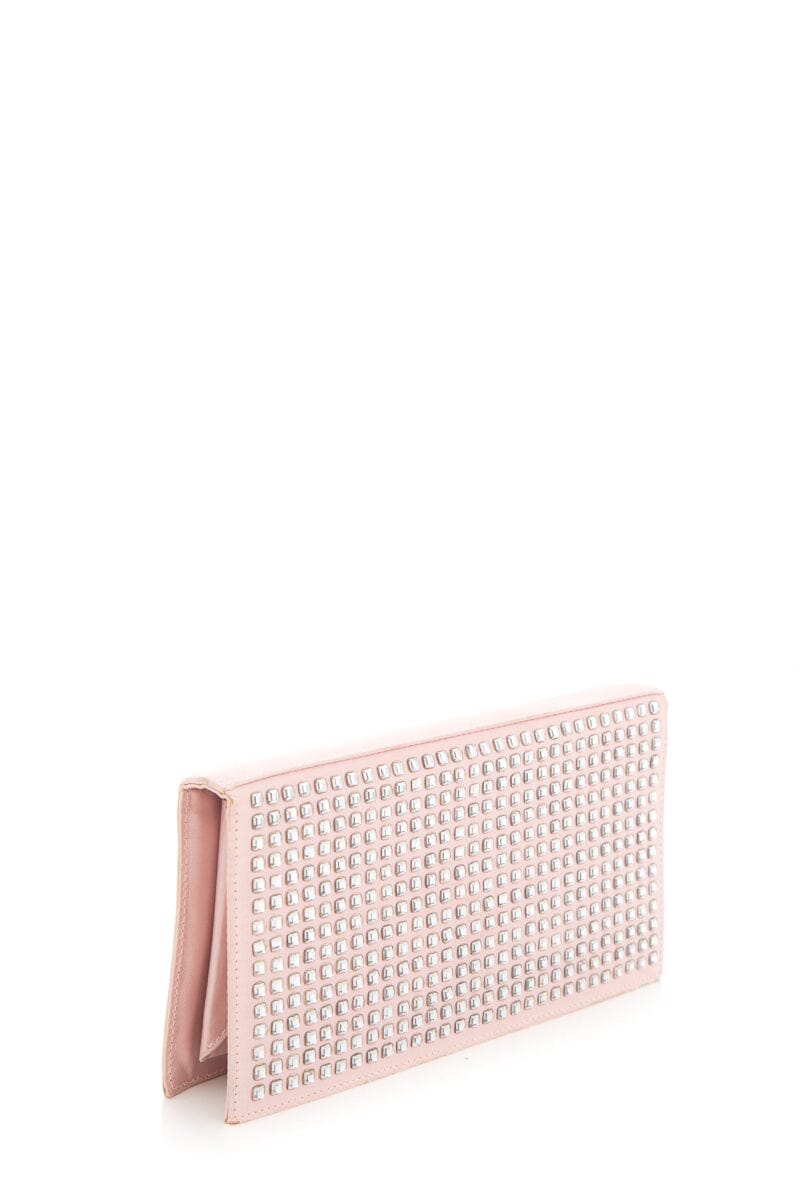 Gucci   Pink Satin and Rhinestone Clutch