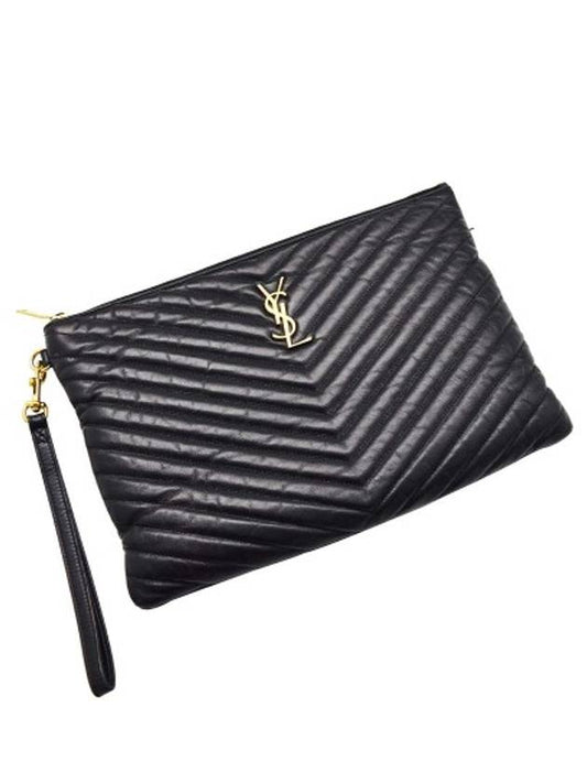 Luxury Saint Laurent Trending 2025 Women s Quilted Leather Gold Clutch Bag 8868