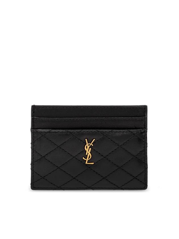 Luxury Saint Laurent Trending 2025 Gabi Quilted Lambskin Card Wallet Black