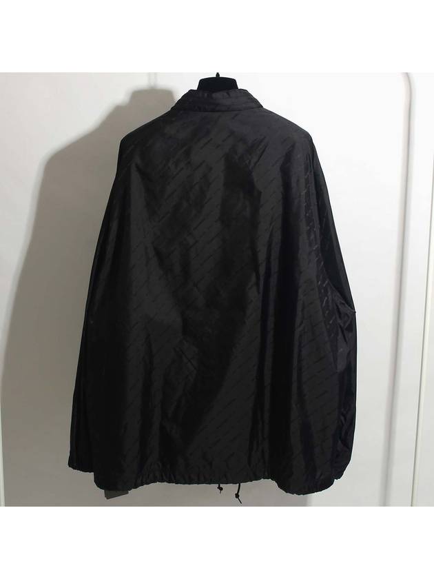 Luxury Balenciaga Trending 2026 Men's All-Over Logo Rain Jacket Black