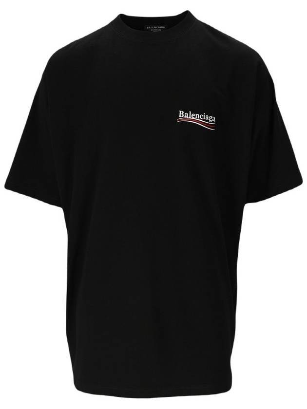 Luxury Balenciaga Trending 2026 Political Campaign Large Fit Short Sleeve T-Shirt Black