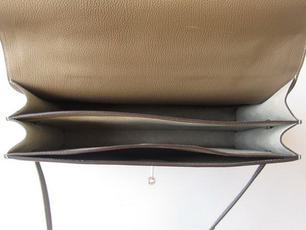 Luxury Hermes Briefcases H269 Unisex Grey Handbag