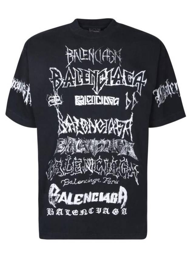 Luxury Balenciaga Trending 2026 DIY Metal Cotton Short Sleeve T-Shirt Black