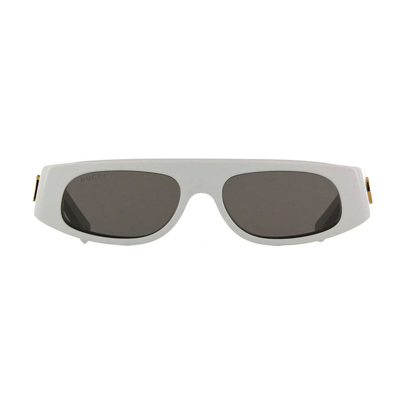 Gucci Sunglasses Geometric Full Rim, White Frame and Grey Lens GG1771S002