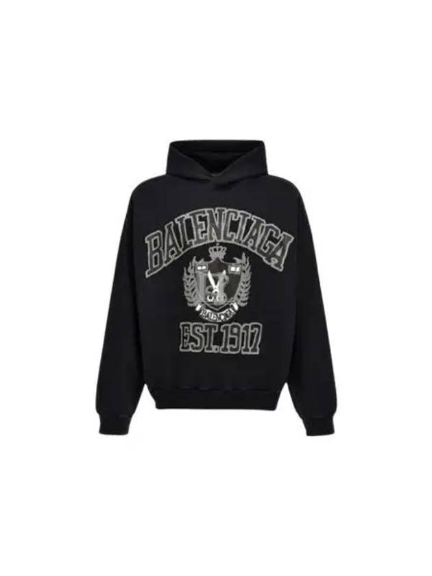 Luxury Balenciaga Trending 2026 DIY College Medium Fit Hoodie Black