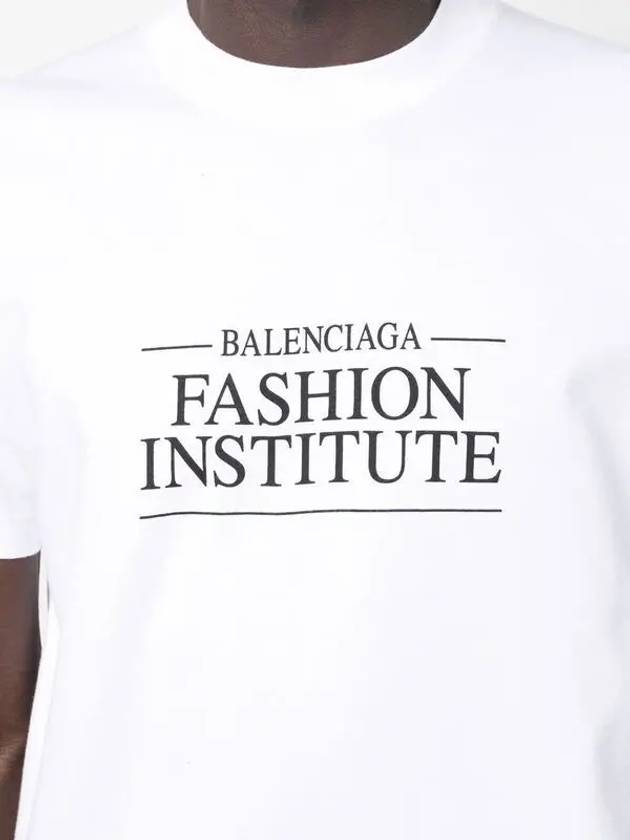 Luxury Balenciaga Trending 2026 Fashion Institute Medium Fit Short Sleeve T-Shirt White