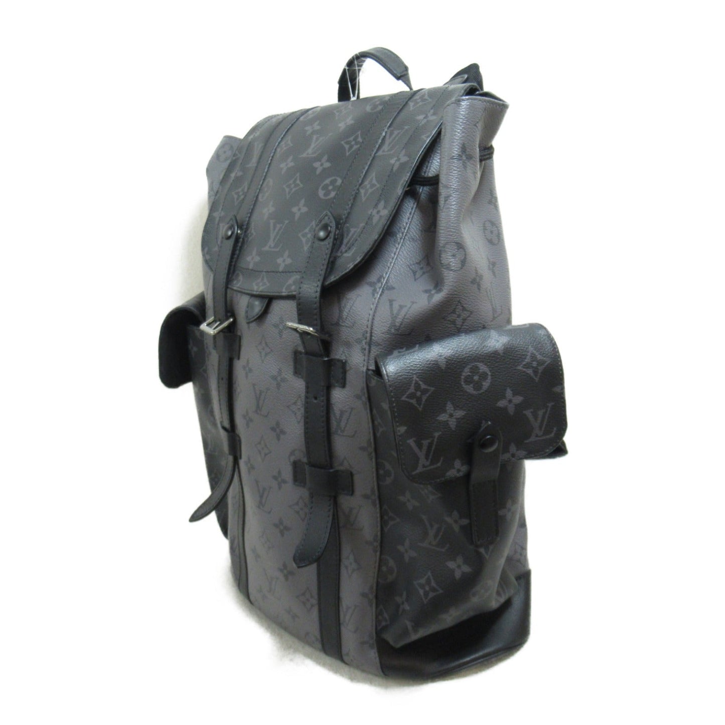 Louis Vuitton Christophers PM Backpack Bag PVC Coated Canvas Monogram Eclipse Reverse  Grey M45419