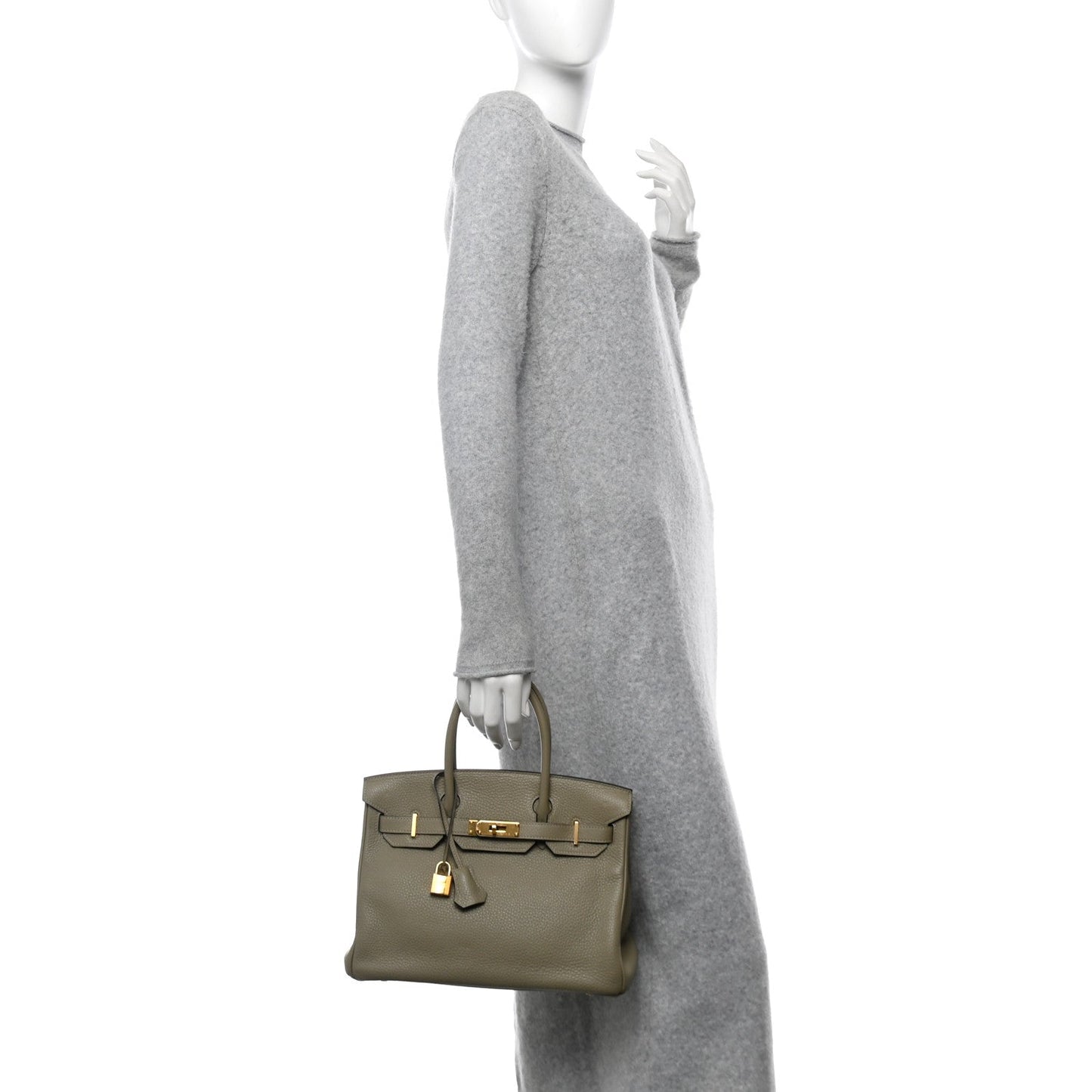 Hermes Taurillon Clemence Birkin 30 Sauge
