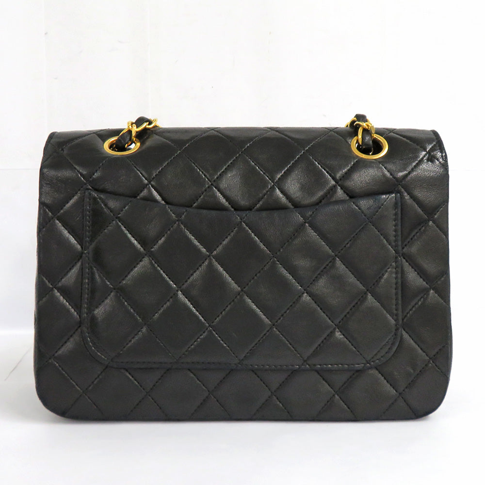 CHANEL Chanel Matrasse Full Flap Double Chain Shoulder Bag  Black G  1st   Coco Leather