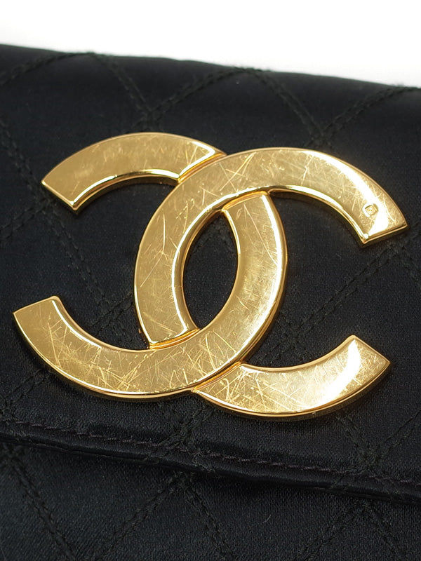 Chanel Bicolore Coco Mark Chain Shoulder Bag Black