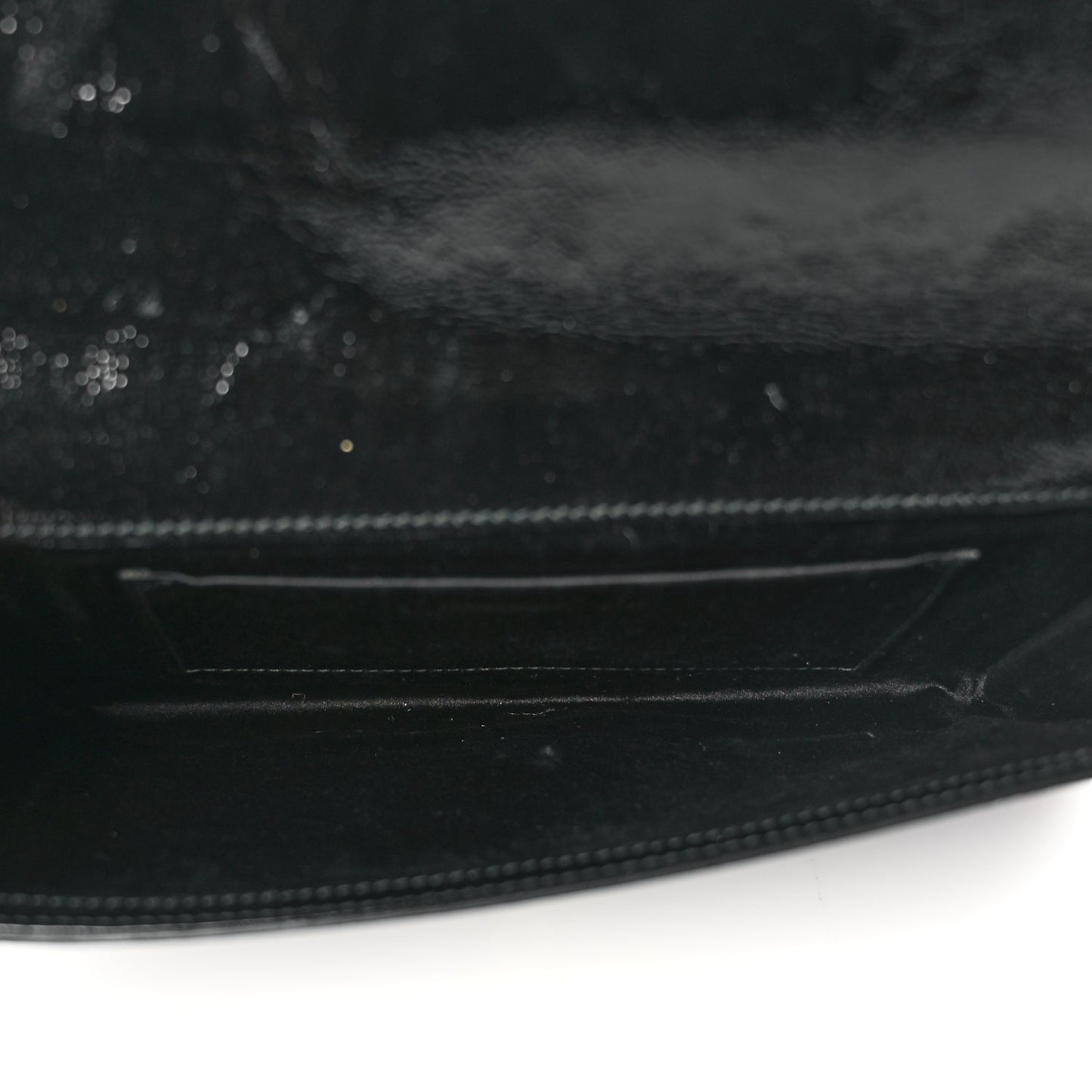 Saint Laurent Textured Patent Monogram Large Belle De Jour Clutch Black