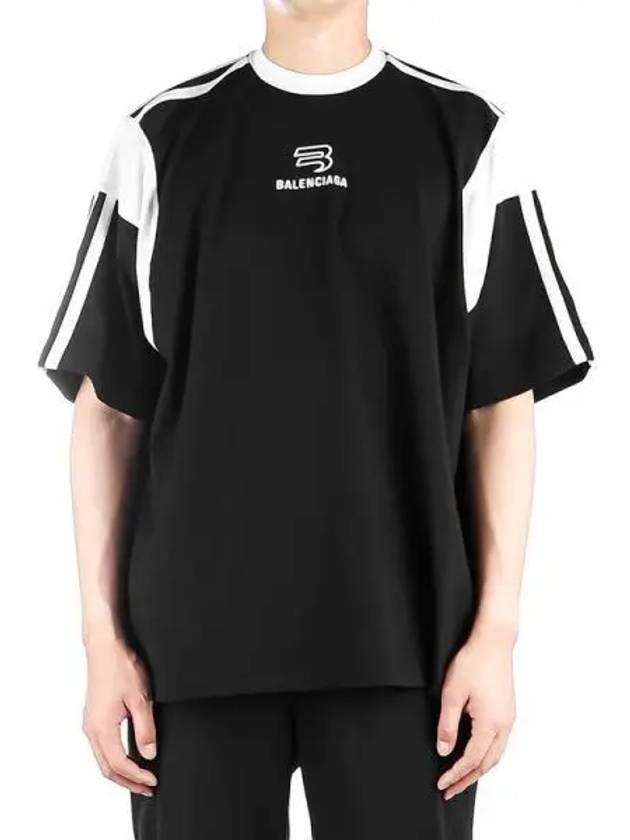 Luxury Balenciaga Trending 2026 Sporty B Boxy Fit Short Sleeve T-shirt Black