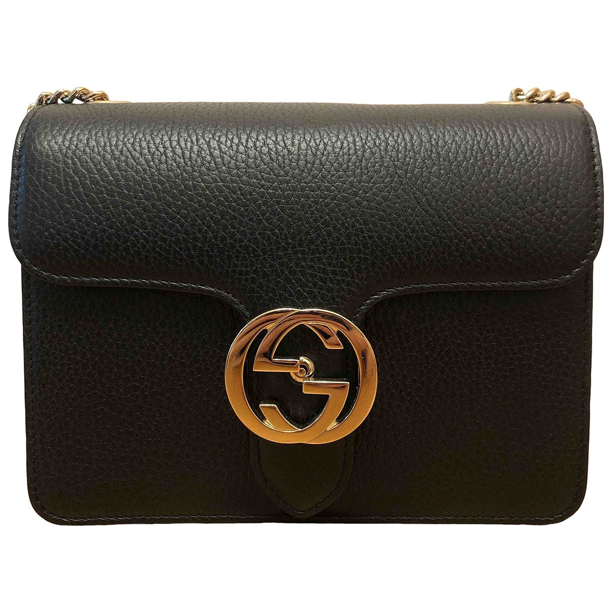 Gucci interlocking black leather handbag