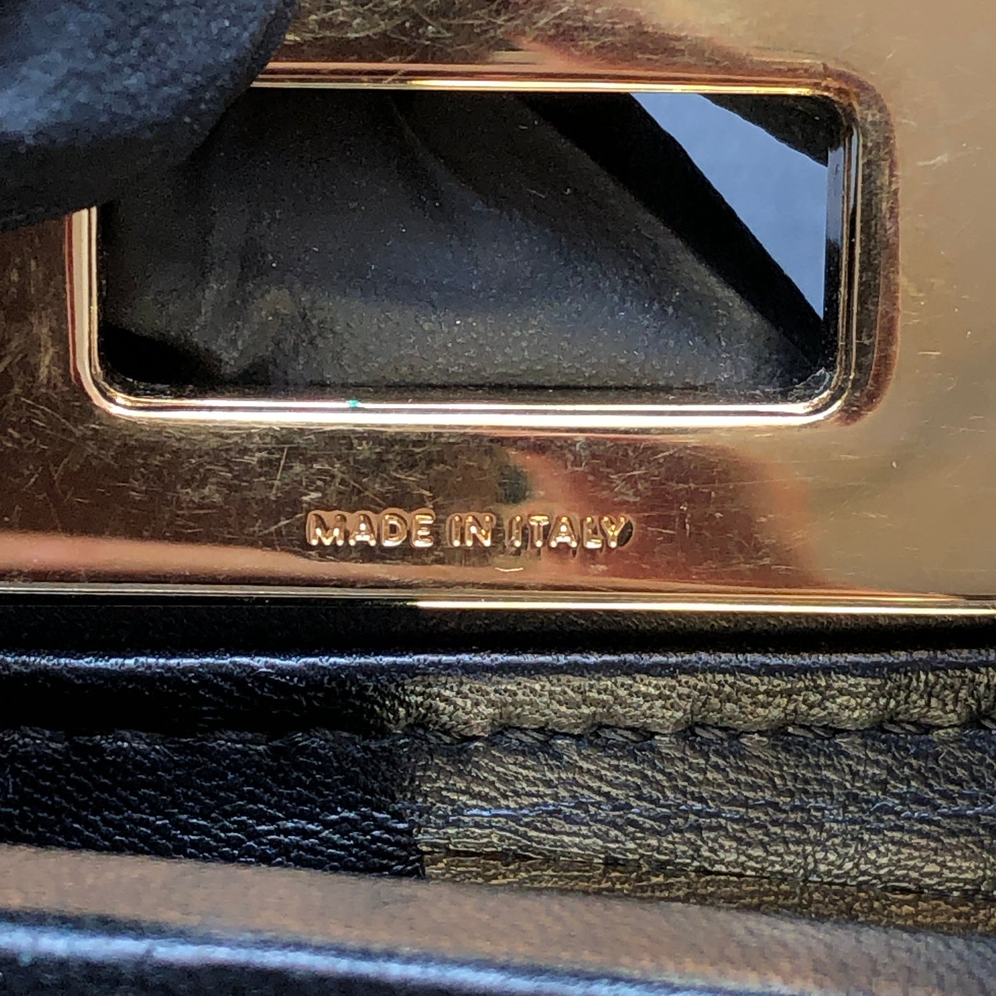 Fendi Mini Black Smooth Leather Peekaboo Handbag