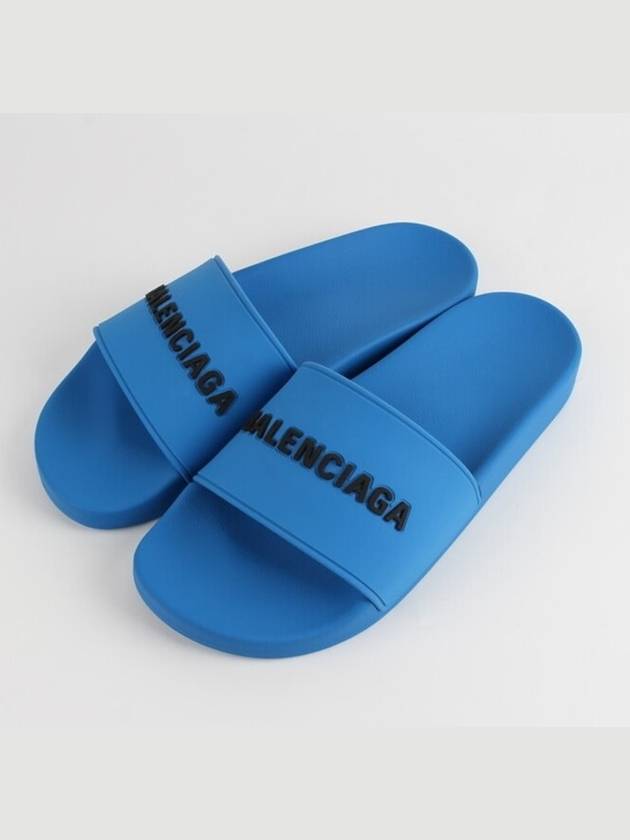 Luxury Balenciaga Trending 2026 logo slippers blue 40 250