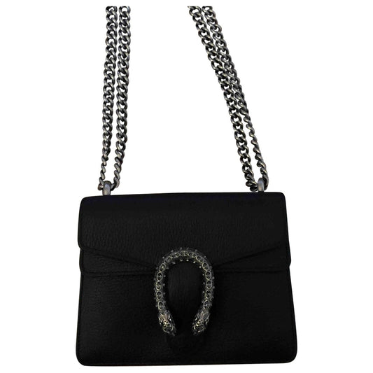 Gucci dionysus black leather handbag