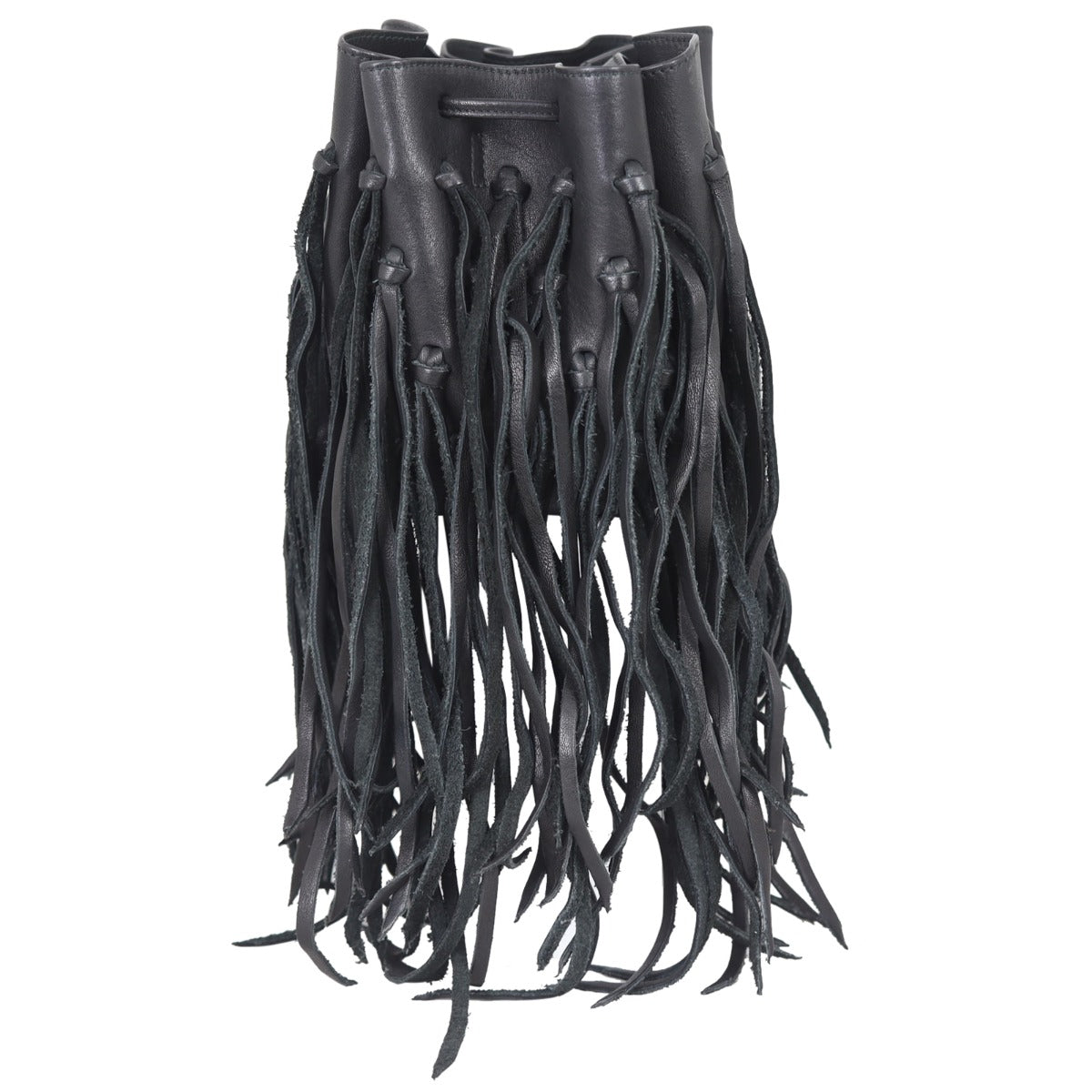 Saint Laurent Fringe Monogram Bourse Bucket Bag Mini