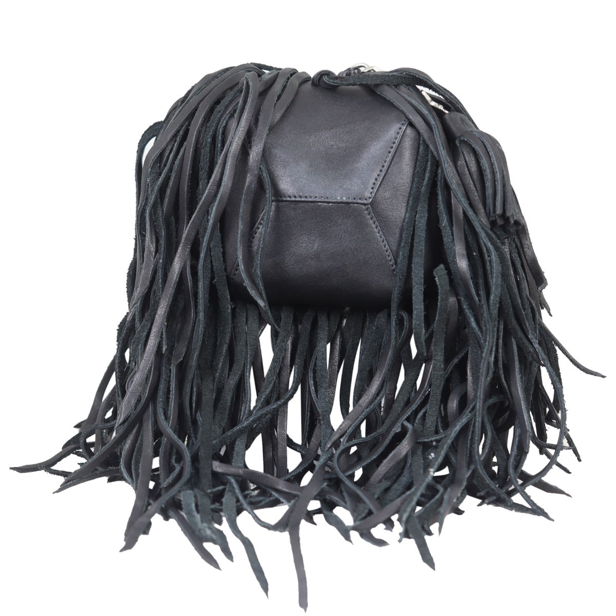Saint Laurent Fringe Monogram Bourse Bucket Bag Mini