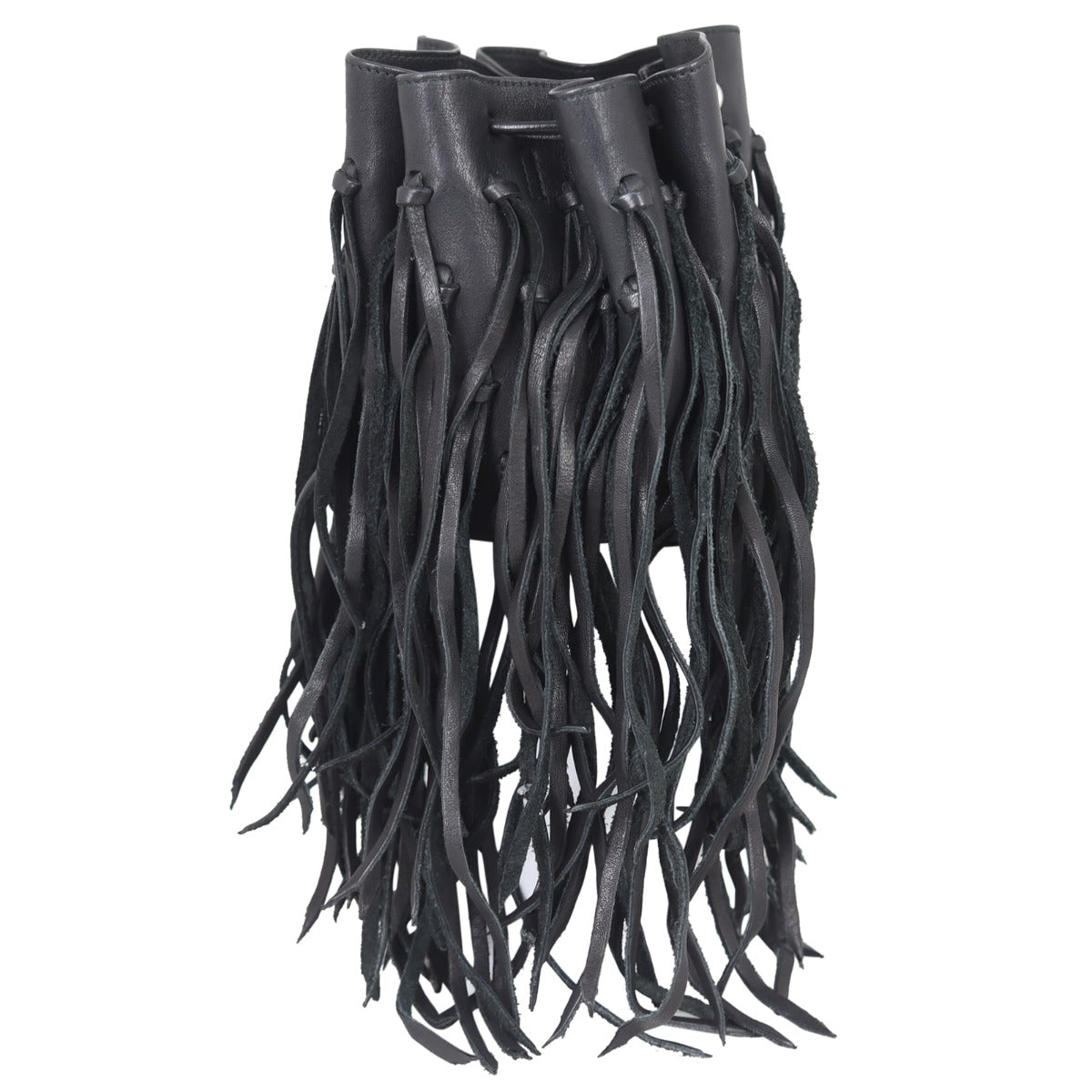 Saint Laurent Fringe Monogram Bourse Bucket Bag Mini