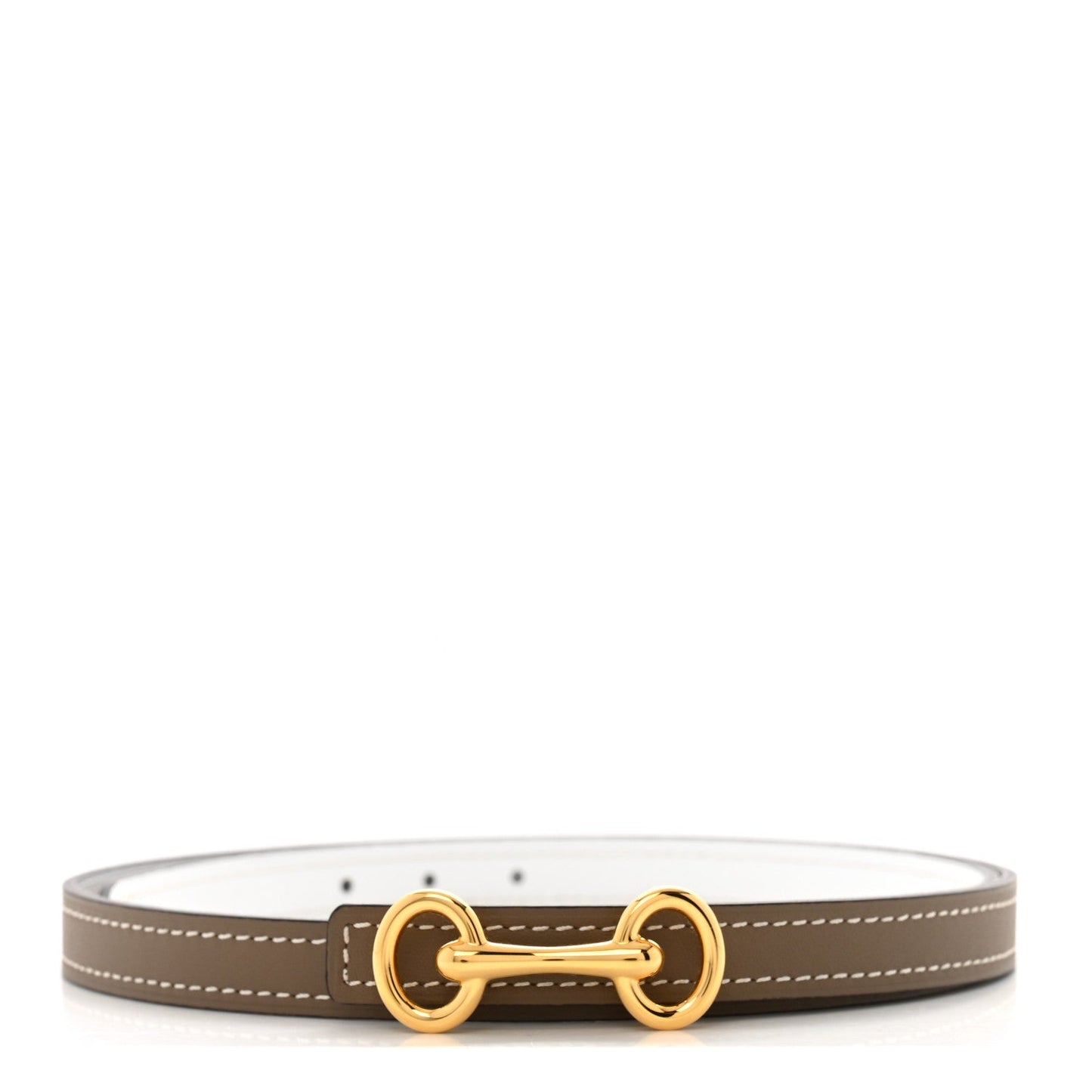 Hermes Epsom Swift 13mm Heritage Belt 65 26 Etoupe White