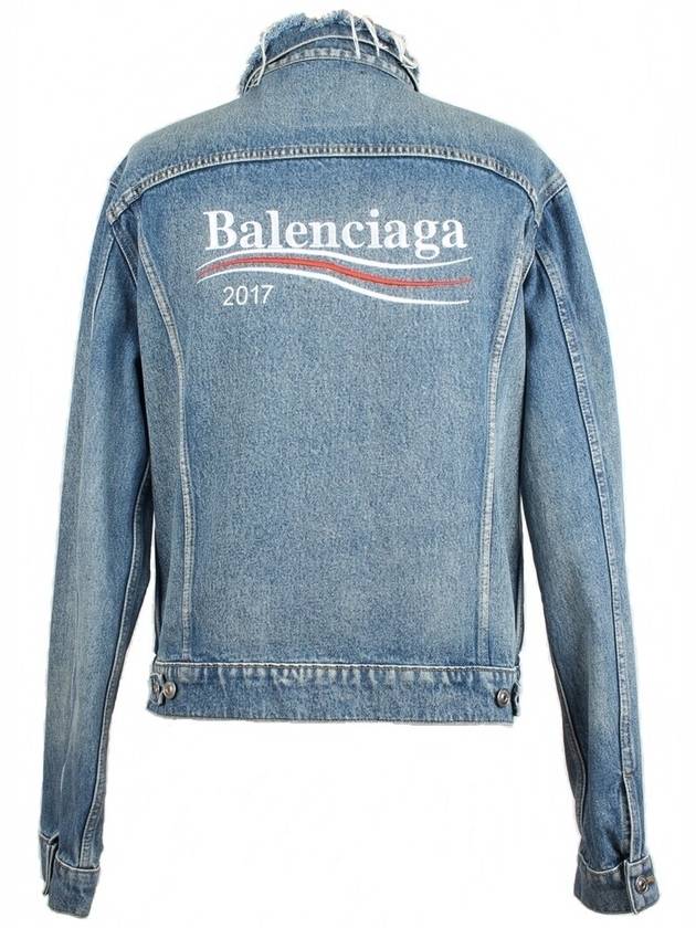 Luxury Balenciaga Trending 2026 wave logo denim jacket 46