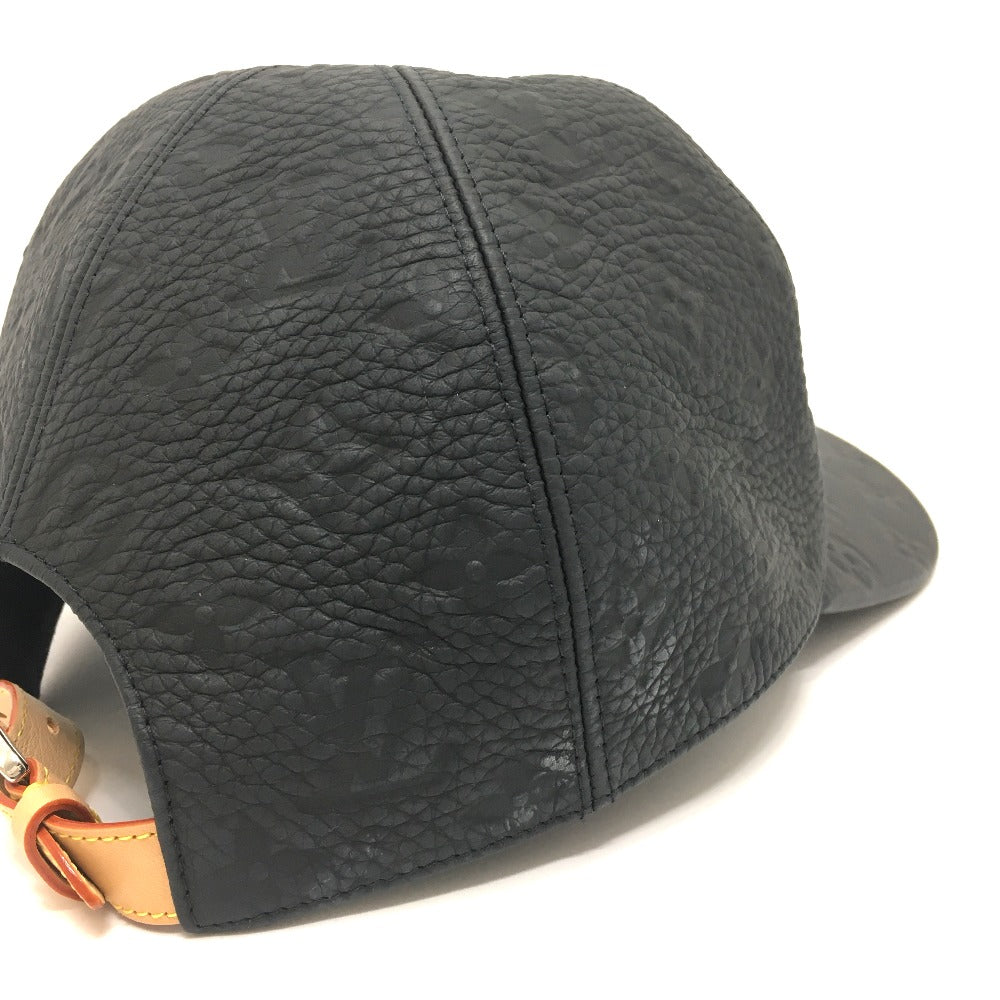 LOUIS VUITTON hat MP2605 Taurillon Clemence Leather black Monogram Newsboy cap 1.1 mens 58