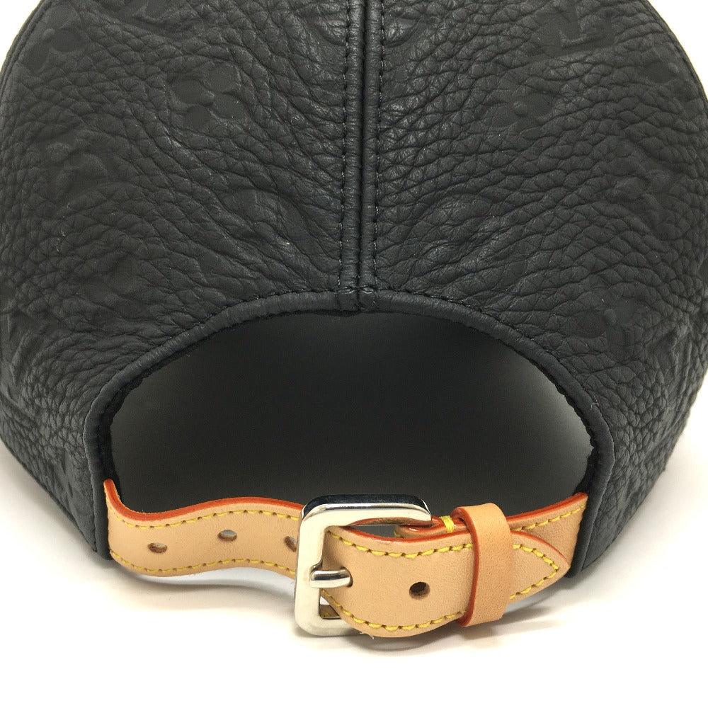 LOUIS VUITTON hat MP2605 Taurillon Clemence Leather black Monogram Newsboy cap 1.1 mens 58