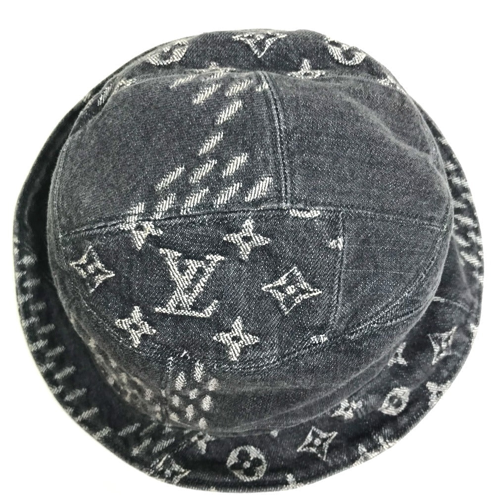 LOUIS VUITTON hat MP3244 cotton Black x white bonnet denim LV MADE Heart mens âM