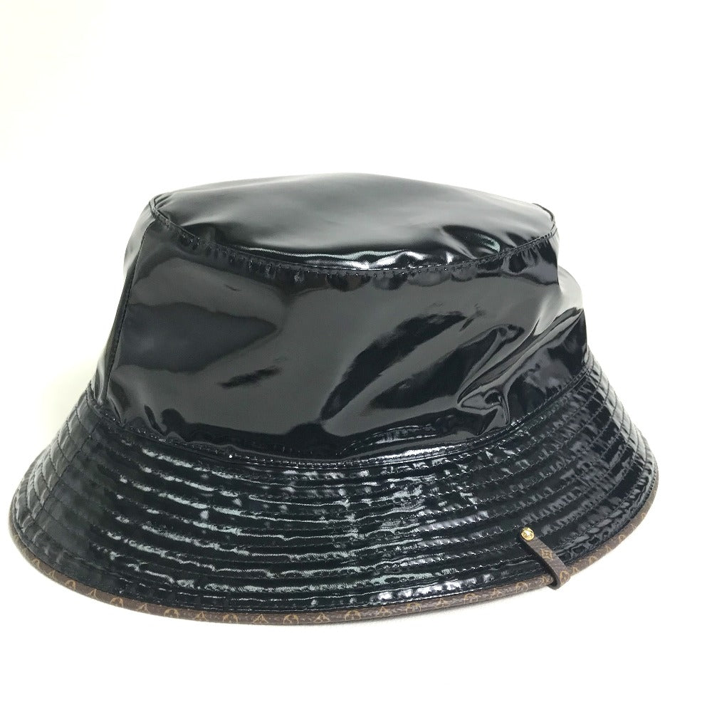 LOUIS VUITTON hat M77020 enamel black Monogram flower Bob Rainey Day unisex(Unisex)